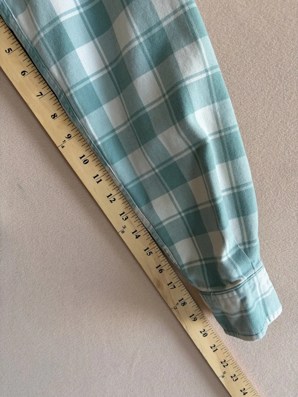 JCrew Men’s Medium Teal White Plaid Flannel Shirt Lightweight Cotton Button Down
